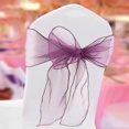 thumbnail image 4 of 50 Uds. De decoración para silla con lazo de Organza, adorno para banquete, recepción de fiesta de boda (púrpura), 4 of 8