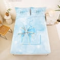 thumbnail image 5 of Manfei Sweet Bow Queen Sheets,Cartoon Initial L Queen Sheet Sets,Blue,4 Pieces, 5 of 6