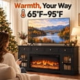 thumbnail image 6 of CLOUDREST PRO Electric Fireplace TV Stand for TVs up to 80", 36" Insert, Black, 6 of 10
