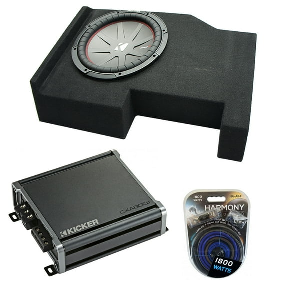 2014 - 2018 Chevy Silverado Crew Cab Kicker CompR CWR10 Single 10 Sub Box CXA800.1