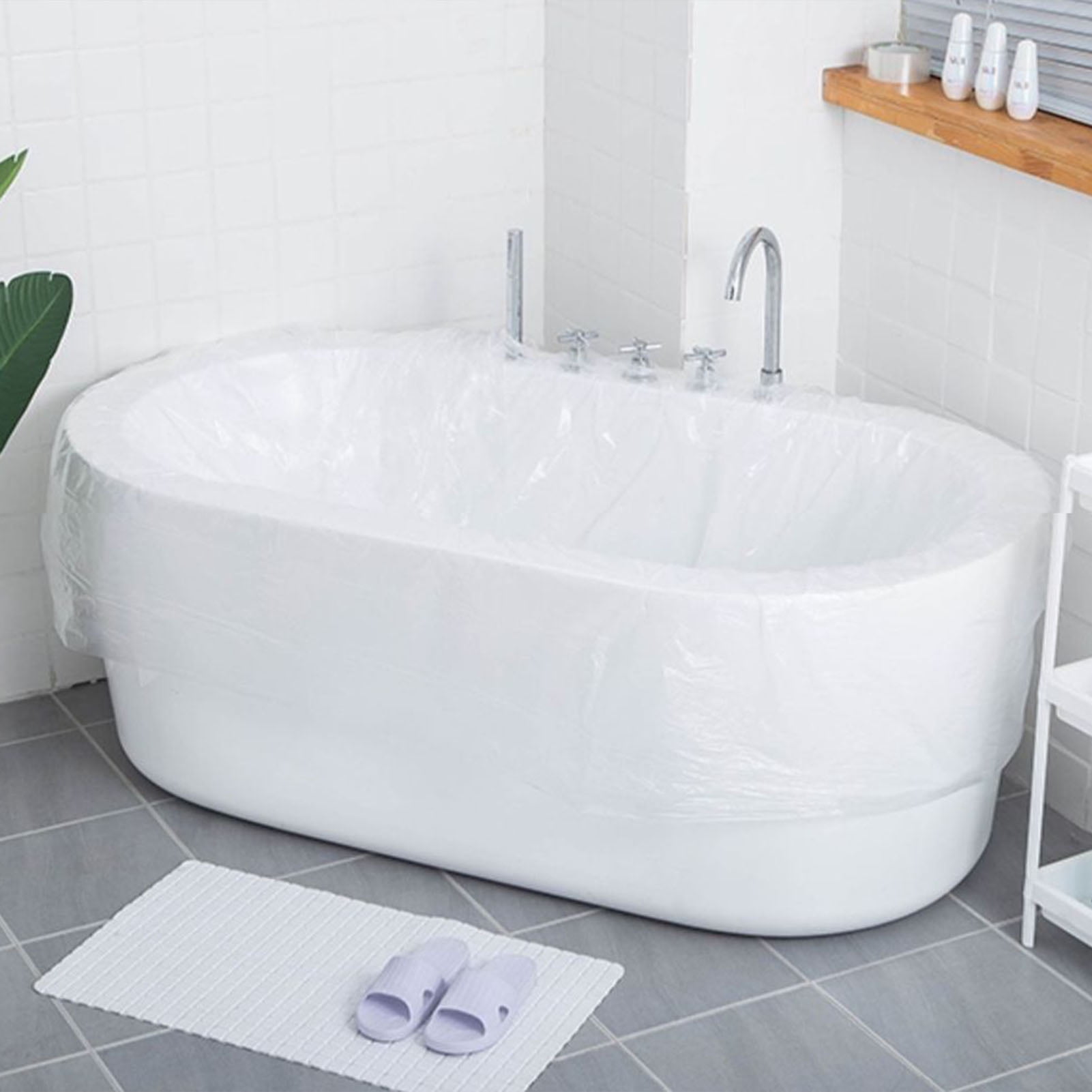 YULONG Lab 30 Pack Disposable Bathtub Cover Liner, Ultra Large Bathtub  Liner Plastic Bag for Salon, Household and Hotel Bath Tubs (102x47 Inch)