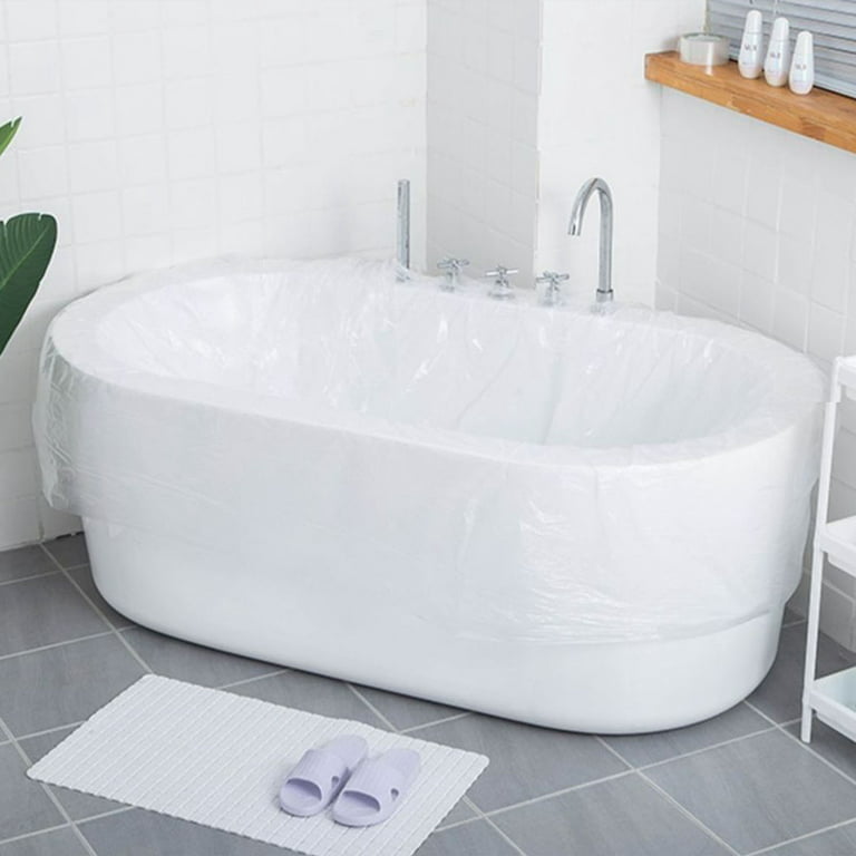 10 Pack Disposable Bathtub Cover Liner Film Large Thickened 102 × 47inch  Large Bathtub Liner Plastic Bag for Salon, Household and Hotel Bath Tubs