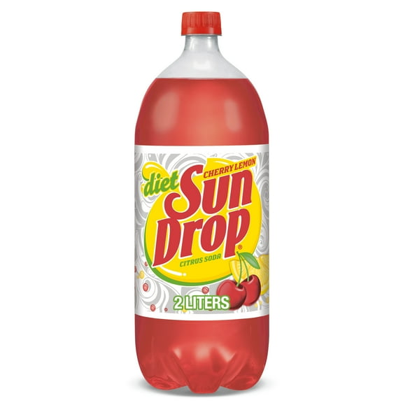 Diet Sun Drop Cherry Lemon Citrus Soda Pop, 2 L, Bottle