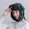 thumbnail image 5 of Windfall Unisex Plaid Winter Trooper Hat Earflap Hat Ushanka with Windproof Ear Flap Chin Strap for Men and Women, 5 of 5
