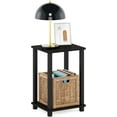 thumbnail image 6 of Simplistic 1-Tier End Side Night Stand/Bedside Table with Plastic Poles, Espresso/Black, 6 of 13