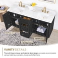 thumbnail image 5 of Busan 72"  Double Bath Vanity in Oak Classic Black with  White Quartz Stone Top, 5 of 18