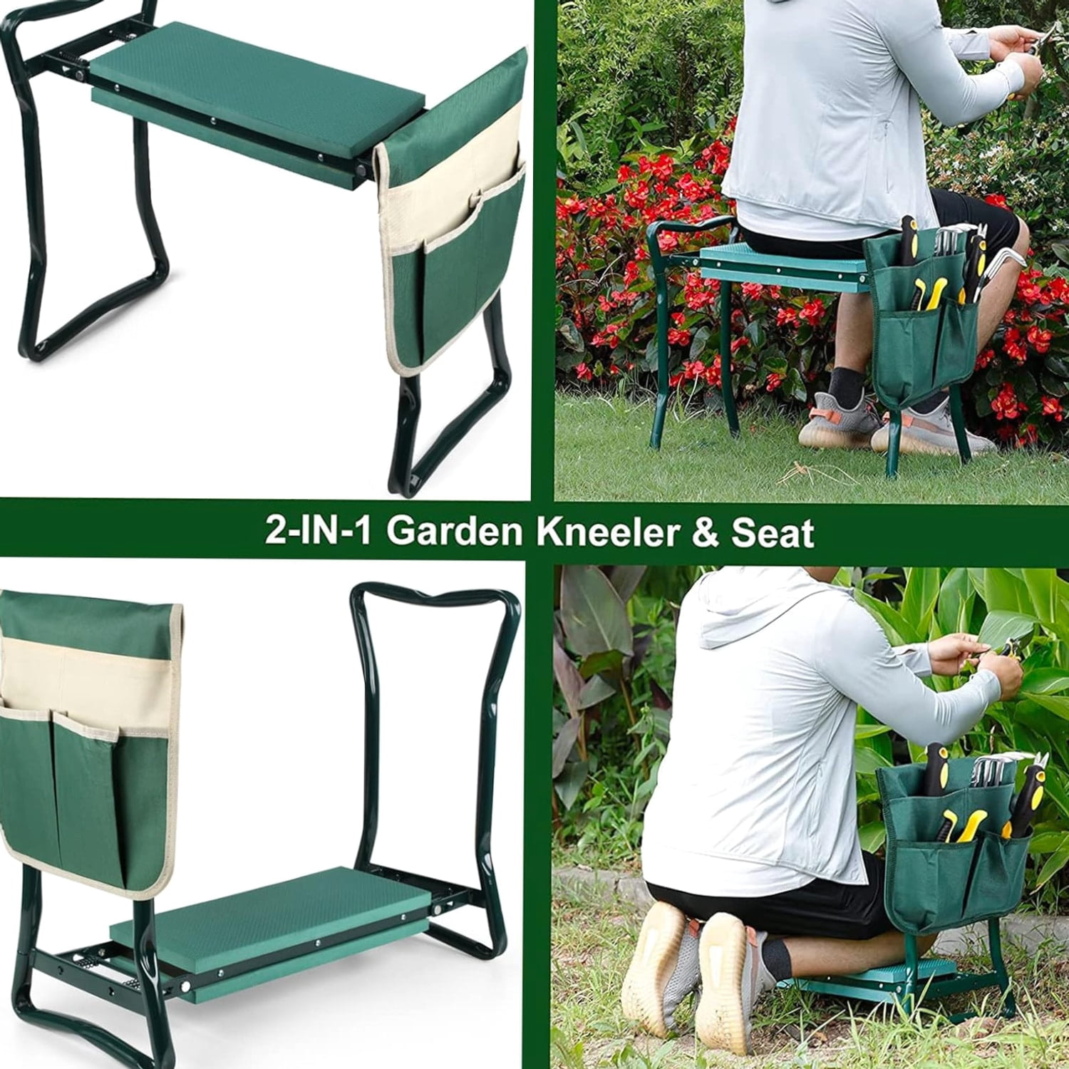 Typpkmm Garden Kneeler and Seat with Upgraded Folding Garden Kneeler