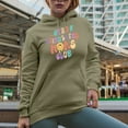 thumbnail image 2 of Distressed Overstimulated Moms Club - Retro Rainbow & Flowers Art Mother's Day Merch Gift, Sand Hooded Sweatshirt or Hoodie, 2XL, 2 of 5