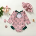 thumbnail image 3 of Fortune Infant Girls Swimsuits, Baby Long Sleeve Floral Pool Bodysuits with Hat, 3 of 8