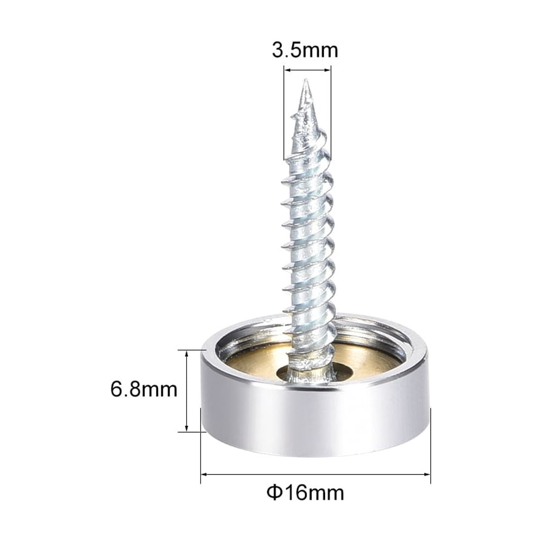 Unique Bargains Mirror Screw Deco Cap Cover Nails Polished 0.63" x 0.27"