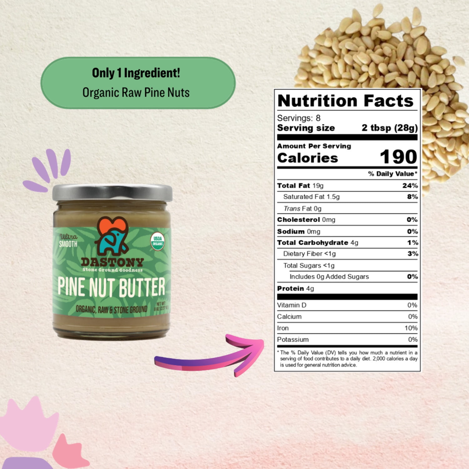 Dastony Organic Raw Brazil Nut Butter