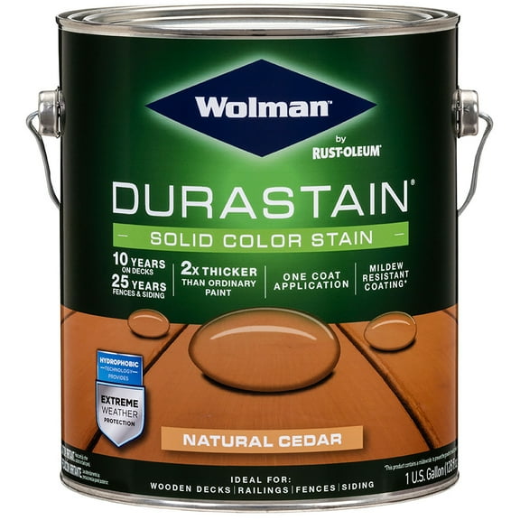 Wolman DuraStain One Coat Solid Color Exterior Stain, Natural Cedar 1 Gal.