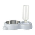 thumbnail image 1 of Xihbxyly Comedero Doble para Mascotas, Sistema Automático de Bebida y Alimentación, Fácil de Limpiar y Mantener, Gran Capacidad para Comida y Agua, Higiénico y Duradero, Altura Ajustable, Suministros, 1 of 2