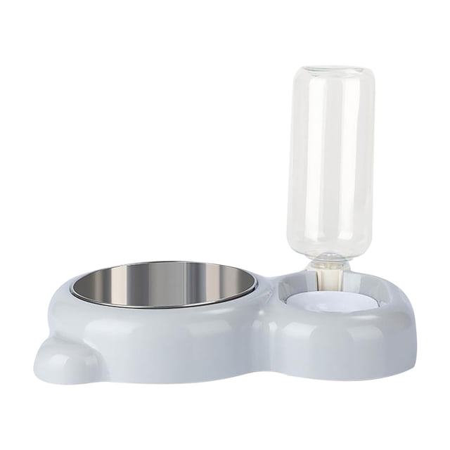 Xihbxyly Comedero Doble para Mascotas, Sistema Automático de Bebida y Alimentación, Fácil de Limpiar y Mantener, Gran Capacidad para Comida y Agua, Higiénico y Duradero, Altura Ajustable, Suministros