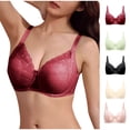 thumbnail image 1 of nerohusy Womens Lace Back Closure Bra Push Up V Neck Breathable Mesh Support Bra,Beige,L, 1 of 7