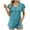 Sky Blue, variant on Ltctricy Women's Tunic Tops Crew Neck Half Button Pleated Short Sleeve Babydoll T Shirts Loose Casual Tee Blouses