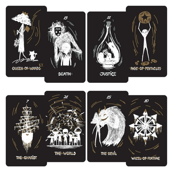 Baraja de cartas de tarot CRAFTERIAN Black Fatality con guía