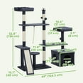thumbnail image 3 of PawHut 53" Cat Tree Tower with Scratching Posts, Condo, Beds, Dark Grey, 3 of 10