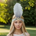 thumbnail image 2 of Unique Bargains 1 Pc Headband Feather Faux Diamond Sequins Hairband for Women Silver Tone Gray, 2 of 5