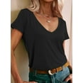 thumbnail image 4 of Women's Classic Fit T Shirts Short Sleeve V Neck Casual Tee Shirt Summer Tops, 4 of 4