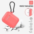 thumbnail image 2 of Coffea Protective Silicone Case with Keychain for IBAOLEA AirPods 2 (Black) Coral, 2 of 7