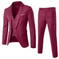 thumbnail image 1 of Men's Suit Slim 3-Piece Jackets Large Suit R Business Wedding Jacket Fleece Party Jacket Vest & Fleece Men Pants, 1 of 4