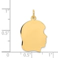 thumbnail image 2 of FB Jewels 14K Yellow Gold Plain Medium .013 Gauge Facing Right Engravable Girl Head Charm, 2 of 3