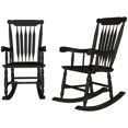 thumbnail image 5 of Spaco Porch Rocker Chairs Set of 2, 350 lbs. Wooden Rocking Chairs with High Back for Outdoor as Backyard, Lawn, Garden, Black, 5 of 11
