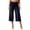 r-446Dark Blue81, variant on NAFUU Women Casual Pants Pleated Waist Solid Color Yoga Capri Pants Wide Leg Trousers Trendy Hiking Pants Women