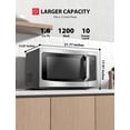 thumbnail image 4 of TOSHIBA ML-EM45PIT(SS) Countertop Microwave Oven With Inverter Technology, Kitchen Essentials, Smart Sensor, Auto Defrost, 1.6 Cu Ft, 13.6" Removable Turntable, 33lb.&1250W, Stainless Steel, 4 of 15