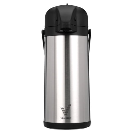 Vondior Thermal Airpot Beverage Urn, Silver, 102 oz