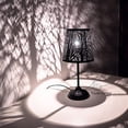 thumbnail image 1 of Mini Lampe de Table à Commande Tactile, Â Lampe de Chevet à 3 Niveaux de Gradation, Lampe Décorative de Table de Nuitâ pour Chambre, Salon, Abat-Jour en Métal Noirâ Éclairage de Forêt, Ampoule Incluse, 1 of 5