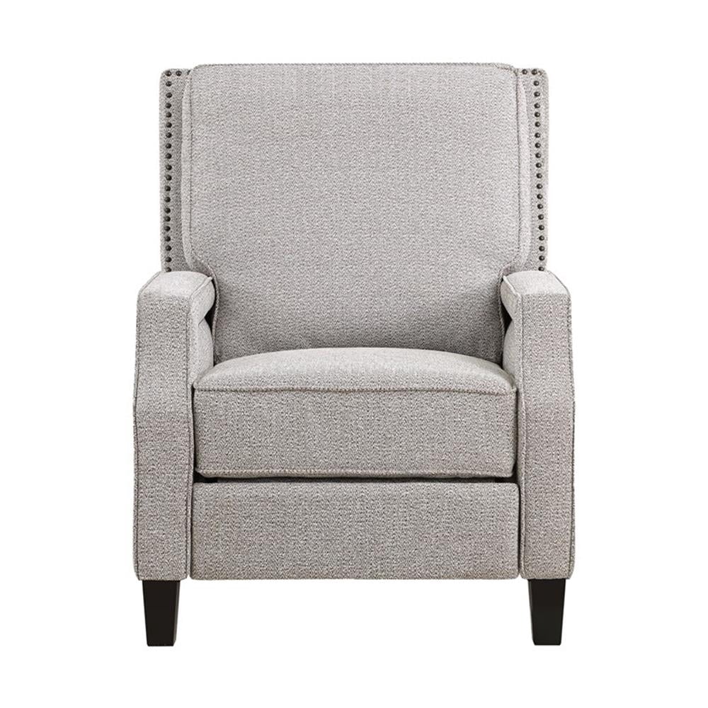 Lexicon Berenson Fabric Upholstered Push Back Living Room Solid Wood Frame Recliner Coconut Color