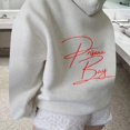 thumbnail image 3 of Sudadera con capucha bordada con lazo para mujer, suéter rojo, talla XXL, 3 of 6