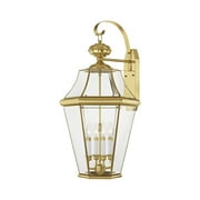 Livex Lighting Georgetown Outdoor Wall Lantern in Polished Brass