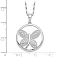 thumbnail image 4 of Sterling Silver Brilliant Embers Rhodium-Plated Cz Butterfly Necklace qmp365-18, 4 of 5
