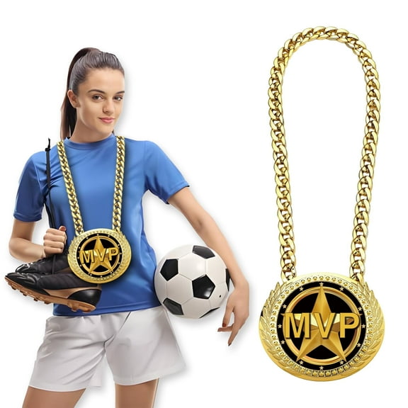 Goutoports MVP Trophy Necklace – Gold Champion Chain for Sports Events, Athlete Award Gift
