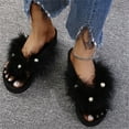 thumbnail image 4 of Muffin Thick Bottom Plush Slippers Female Slope Heel Beach Herringbone Sandals Flip Flops, 4 of 4