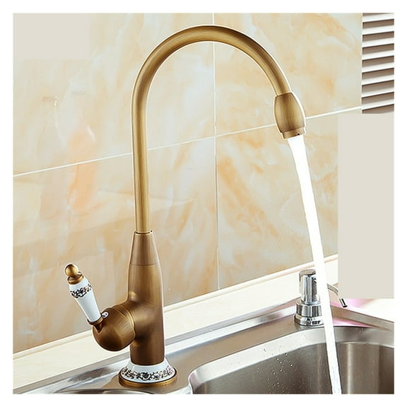Kitchen Faucets Antique Bronze Faucet For Kitchen Mixer Tap With Ceramic Crane Cold And Hot Kitchen Sink Tap Water Mixers ,Easy to Install