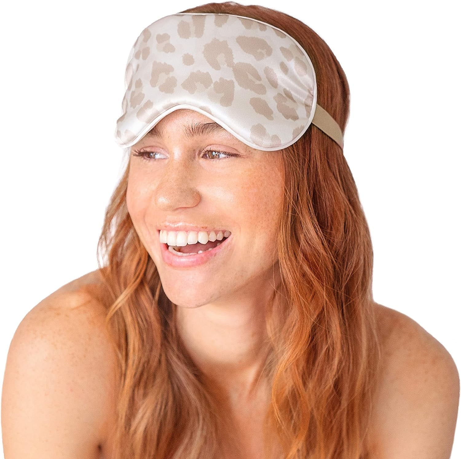 Kitsch 100% Satin Sleep Set - 1 Pillowcase, 1 Eye Mask and 1 Volume Scrunchie for Adult (Leopard)