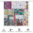 thumbnail image 2 of Boho Floral Patchwork Shower Curtain for Bathroom, Retro Vintage Bohemian Flower Country Bath Bathtub Curtain Home Art Decor Waterproof Fabric with 12 Hooks, 72x72 inches, 2 of 6