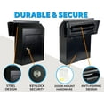 thumbnail image 5 of Pochar Rainproof Heavy Duty Mailbox Door Drop Box - Galvanized Steel Weatherproof Mailbox for Keys, Deposit, Payment, Mails - Through The Door Mail Drop Box (Black), 5 of 9