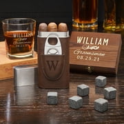 Classic Groomsman Custom Whiskey Glass & Cigar Gift Set