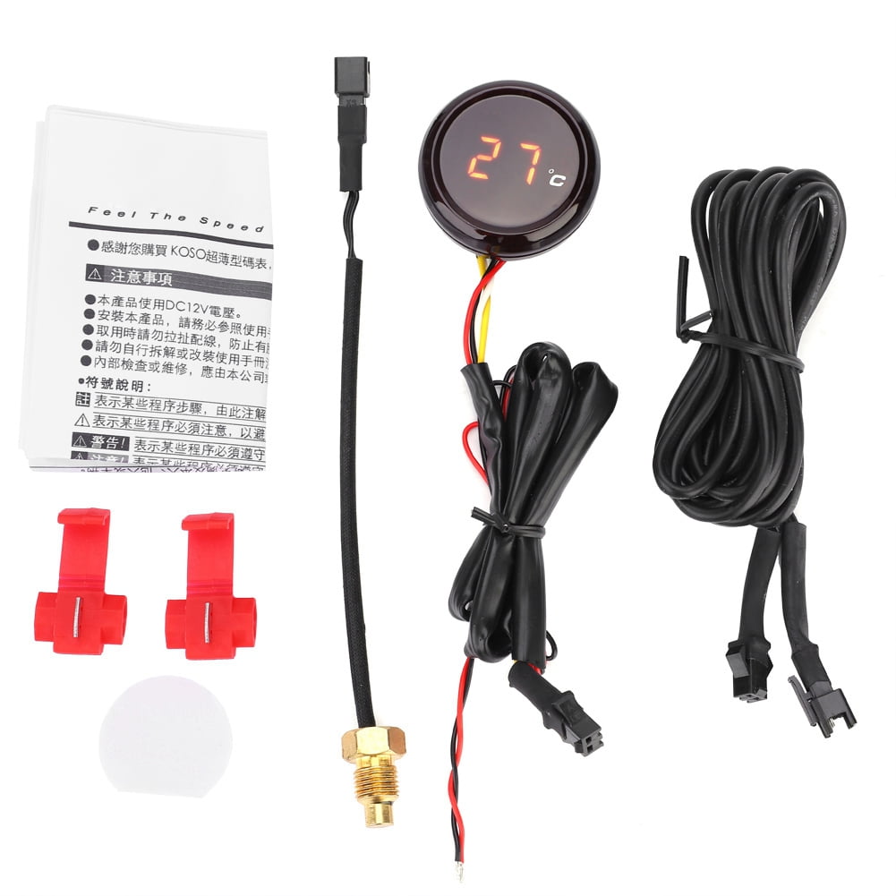 Red Motorcycle Thermometer Digital Thermometer Water Temperature Meter Gauge for Honda Kawasaki Yamaha Suzuki BMW Series