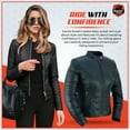 thumbnail image 5 of Daniel Smart Women’s Leather Jacket - Goatskin Motorcycle Leather Jacket with Scooter Collar Design & Multipurpose Pockets, 5 of 7