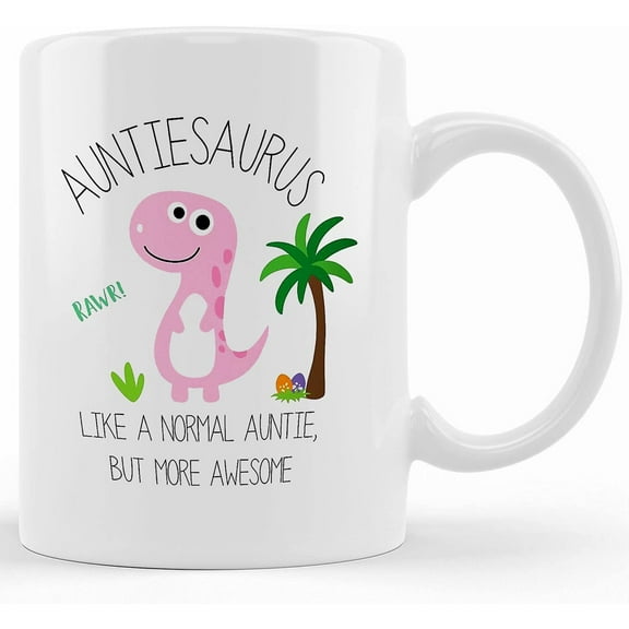 Auntie Gift _ Auntie Mug _ _ Auntiesaurus_ Auntie Dinosaur Mug _ Birthday Christmas Gift For Aunt_ Bad Influence Mug _ Funny Aunt, Ceramic Novelty Coffee Mug, Tea Cup, Gift Pre