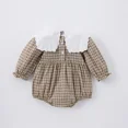 thumbnail image 4 of Body coreano de primavera para niñas pequeñas, ropa bonita a cuadros con solapa grande, ropa de una pieza para hermanas, vestido de princesa para niñas, 4 of 6