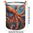 thumbnail image 6 of Qzaxky Ocean Octopus Laundry Basket Organizer Foldable Tall Large Laundry Basket Collapsible Folding Laundry Basket Dirty Clothes Fabric, 6 of 7