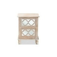 thumbnail image 3 of Celia Transitional Rustic French Country White-Washed Wood and Mirror 2-Drawer Quatrefoil Nightstand, 3 of 5