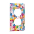thumbnail image 2 of Yayeee Duplex Wall Plate 1-Gang 4.5"x2.7" Home Receptacle Light Switch Decorative Outlet Cover, Purple Colorful Circles, 2 of 7